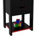 Gaveteiro Gamer para Escritório 2 Gavetas 1 Prateleira Preto/Vermelho