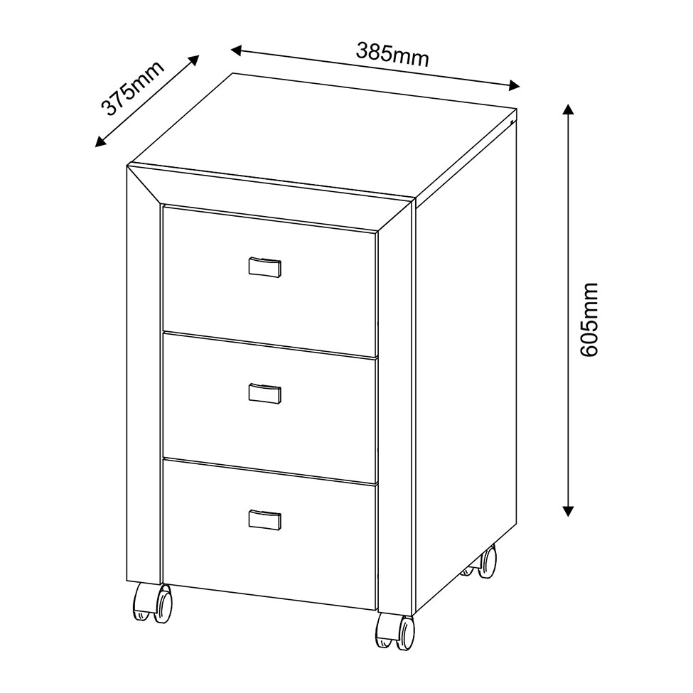 Gaveteiro Mila 3 GV Carvalho