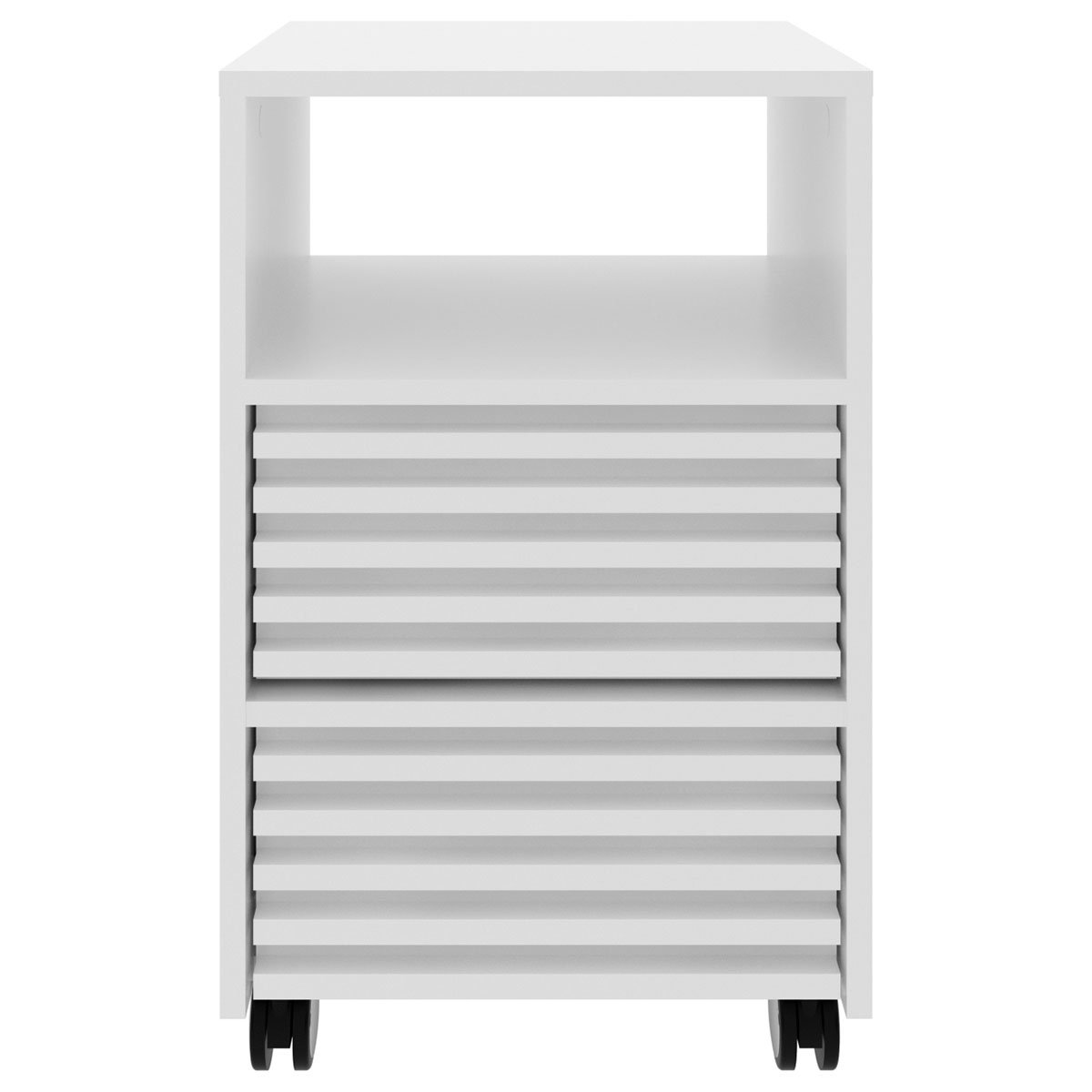 Gaveteiro para Escritório 2 Gavetas com Rodízios Branco