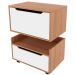 Kit Balcão e Gabinete de Banheiro 1 Porta 1 Gaveta e Rodízio Amêndoa/Branco