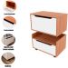 Kit Balcão e Gabinete de Banheiro 1 Porta 1 Gaveta e Rodízio Amêndoa/Branco