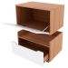 Kit Balcão e Gabinete de Banheiro 1 Porta 1 Gaveta e Rodízio Amêndoa/Branco