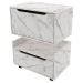 Kit Balcão e Gabinete de Banheiro 1 Porta 1 Gaveta e Rodízio Mármore Branco