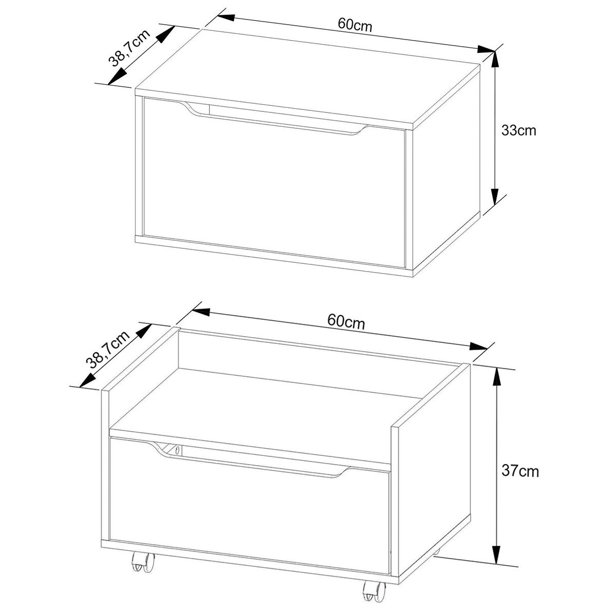 Kit Balcão e Gabinete de Banheiro 1 Porta 1 Gaveta e Rodízio Mármore Branco