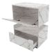 Kit Balcão e Gabinete de Banheiro 1 Porta 1 Gaveta e Rodízio Mármore Branco
