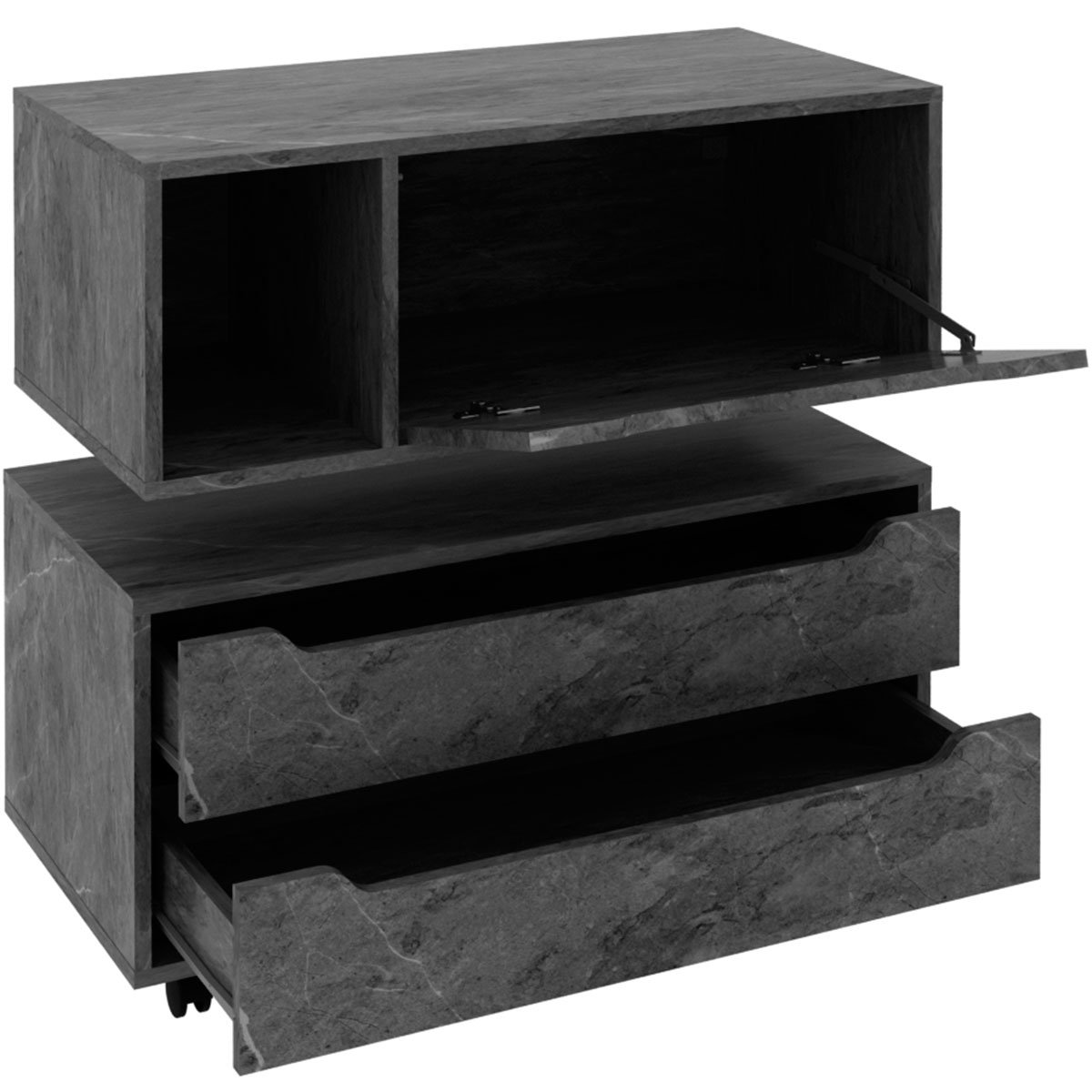 Kit Balcão e Gabinete de Banheiro Karina Mármore Lunar