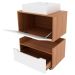 Kit Balcão e Gabinete de Banheiro com Cuba 1 Porta 1 Gaveta Amêndoa/Branco