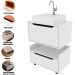 Kit Balcão e Gabinete de Banheiro com Cuba 1 Porta 1 Gaveta Branco