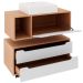 Kit Balcão e Gabinete de Banheiro com Cuba Karina Amêndoa/Branco