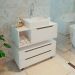 Kit Balcão e Gabinete de Banheiro com Cuba Karina Branco