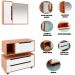 Kit Gabinete Balcão e Espelheira de Banheiro 80 cm Karina Amêndoa/Branco