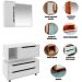 Kit Gabinete Balcão e Espelheira de Banheiro 80 cm Karina Branco
