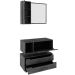 Kit Gabinete Balcão e Espelheira de Banheiro 80 cm Karina Mármore Lunar