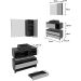 Kit Gabinete Balcão e Espelheira de Banheiro Marina Amêndoa