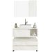 Kit Gabinete Balcão e Espelheira de Banheiro Marina Mármore Branco
