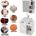 Kit Gabinete e Espelheira de Banheiro 60 cm Cuba Romana Mármore Branco