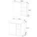 Kit Gabinete e Espelheira de Banheiro 60 cm Cuba Romana Mármore Branco