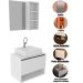 Kit Gabinete e Espelheira de Banheiro 60 cm Cuba Valente Branco