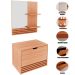 Kit Gabinete e Espelheira de Banheiro 60 cm Sâmia Amêndoa
