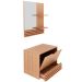 Kit Gabinete e Espelheira de Banheiro 60 cm Sâmia Amêndoa