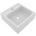 Kit Gabinete e Espelheira de Banheiro 60 cm com Cuba Sâmia Amêndoa/Mármore Branco