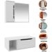 Kit Gabinete e Espelheira de Banheiro 80 cm Karina Branco