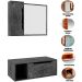 Kit Gabinete e Espelheira de Banheiro 80 cm Karina Mármore Lunar
