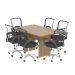 Mesa De Reunião Para Escritório 136x90cm Me4191 Amêndoa