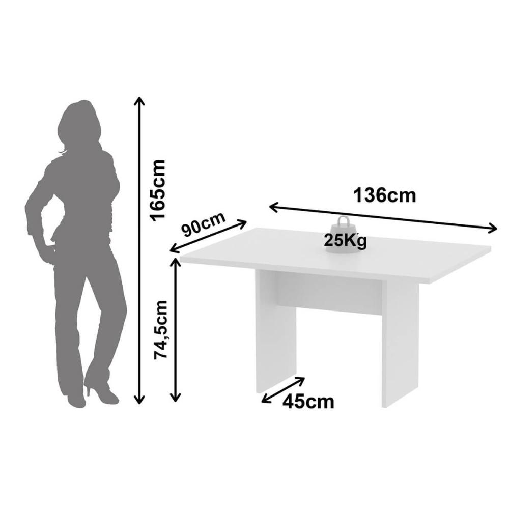 Mesa De Reunião Para Escritório 136x90cm Me4191 Branco