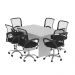 Mesa De Reunião Para Escritório 136x90cm Me4191 Branco