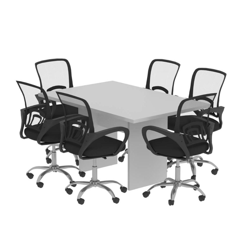 Mesa De Reunião Para Escritório 136x90cm Me4191 Branco