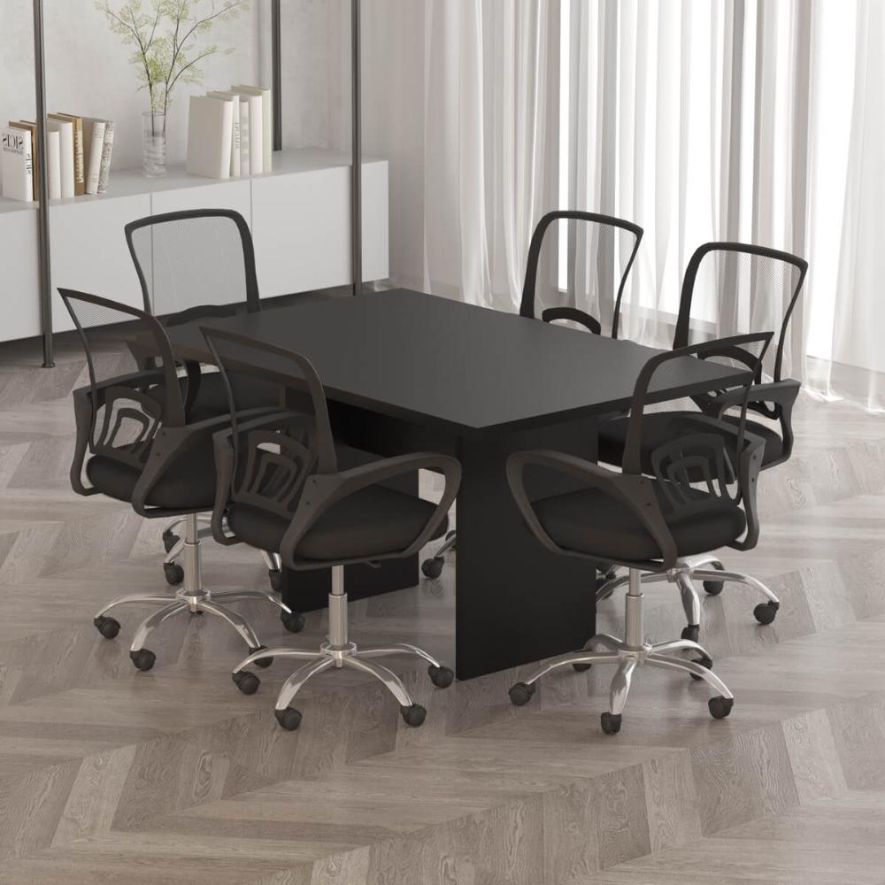 Mesa De Reunião Para Escritório 136x90cm Me4191 Preto