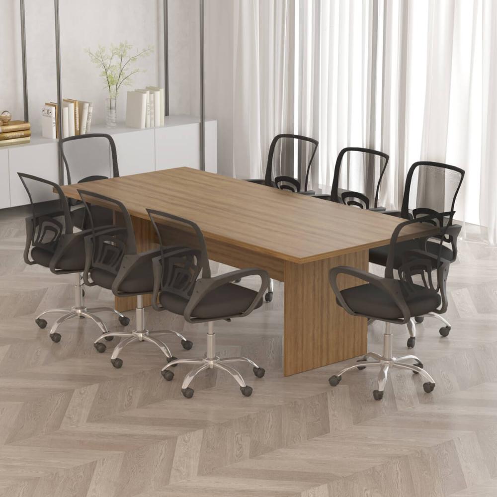 Mesa De Reunião Para Escritório 220x100cm Me4190 Amêndoa