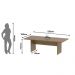 Mesa De Reunião Para Escritório 220x100cm Me4190 Amêndoa