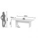 Mesa De Reunião Para Escritório 220x100cm Me4190 Branco