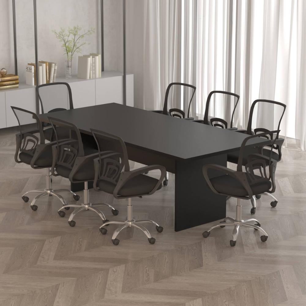 Mesa De Reunião Para Escritório 220x100cm Me4190 Preto