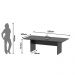 Mesa De Reunião Para Escritório 220x100cm Me4190 Preto