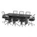 Mesa De Reunião Para Escritório 220x100cm Me4190 Preto