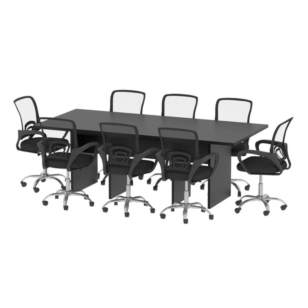 Mesa De Reunião Para Escritório 220x100cm Me4190 Preto