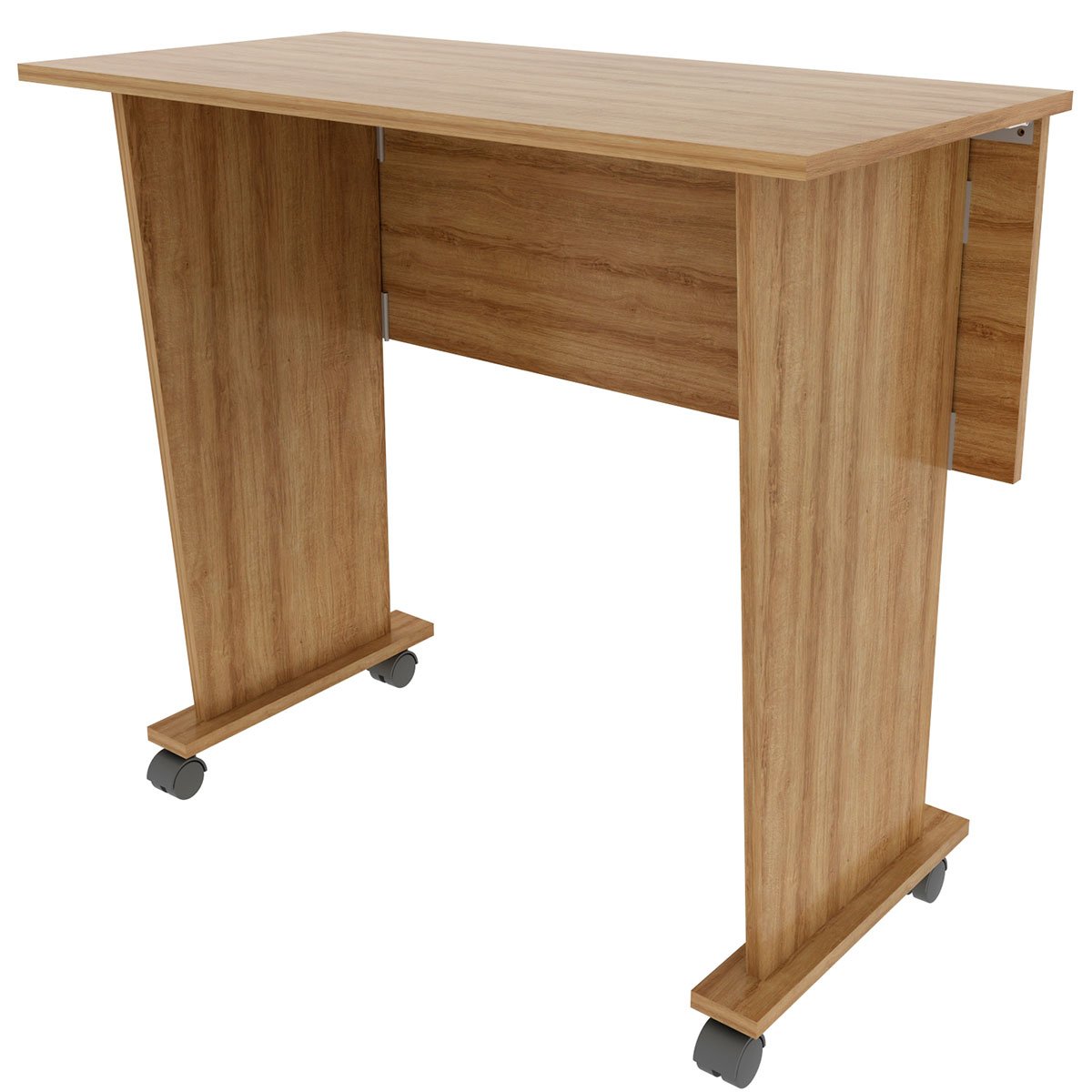Mesa Escrivaninha Dobrável com Rodízio Amêndoa