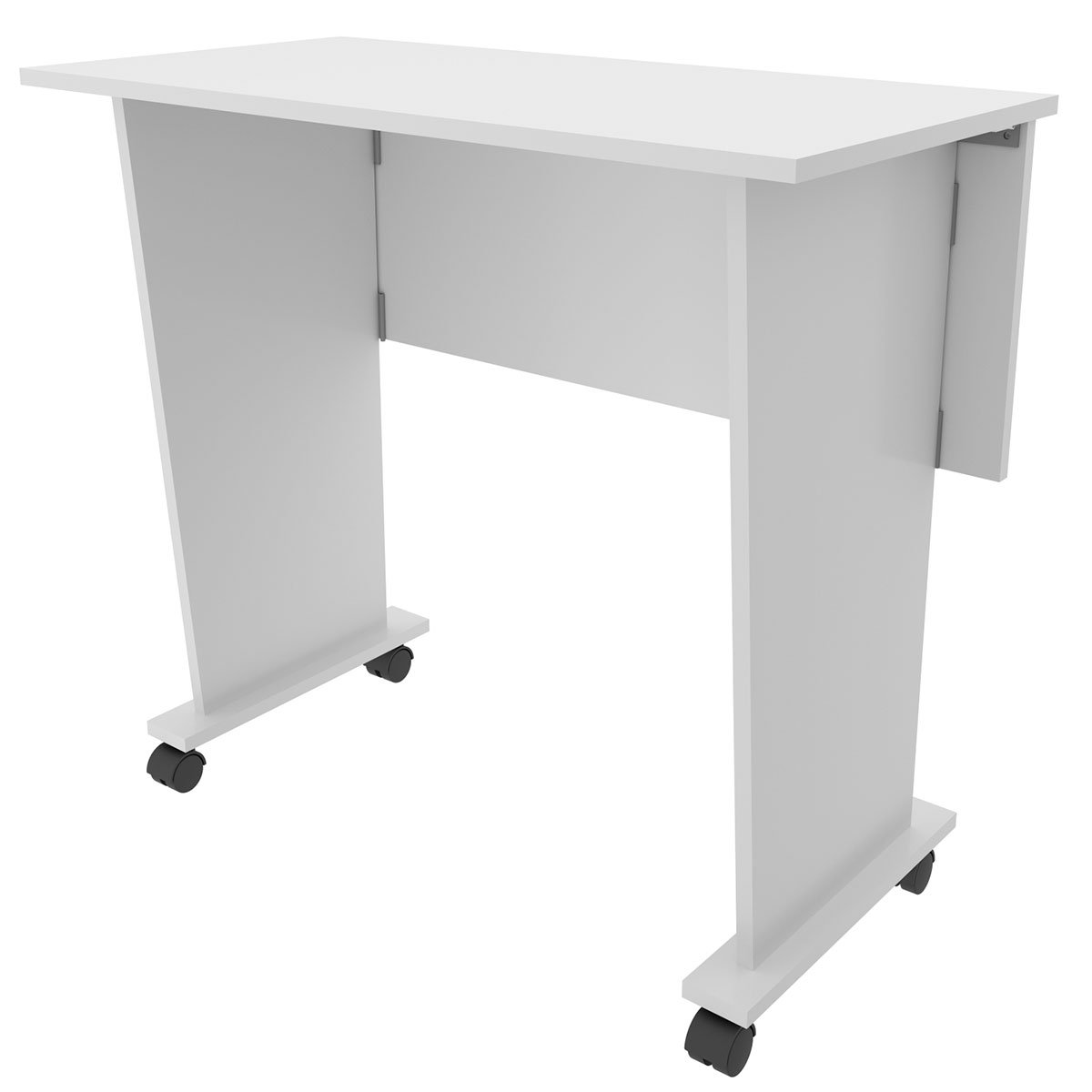 Mesa Escrivaninha Dobrável com Rodízio Branco