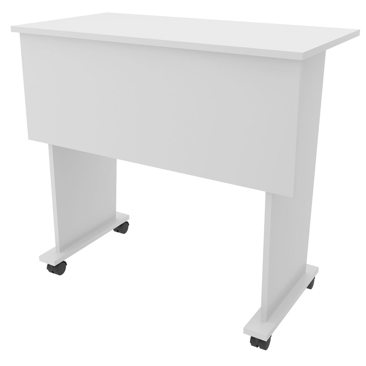 Mesa Escrivaninha Dobrável com Rodízio Branco