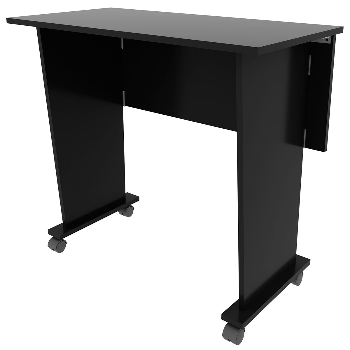 Mesa Escrivaninha Dobrável com Rodízio Preto