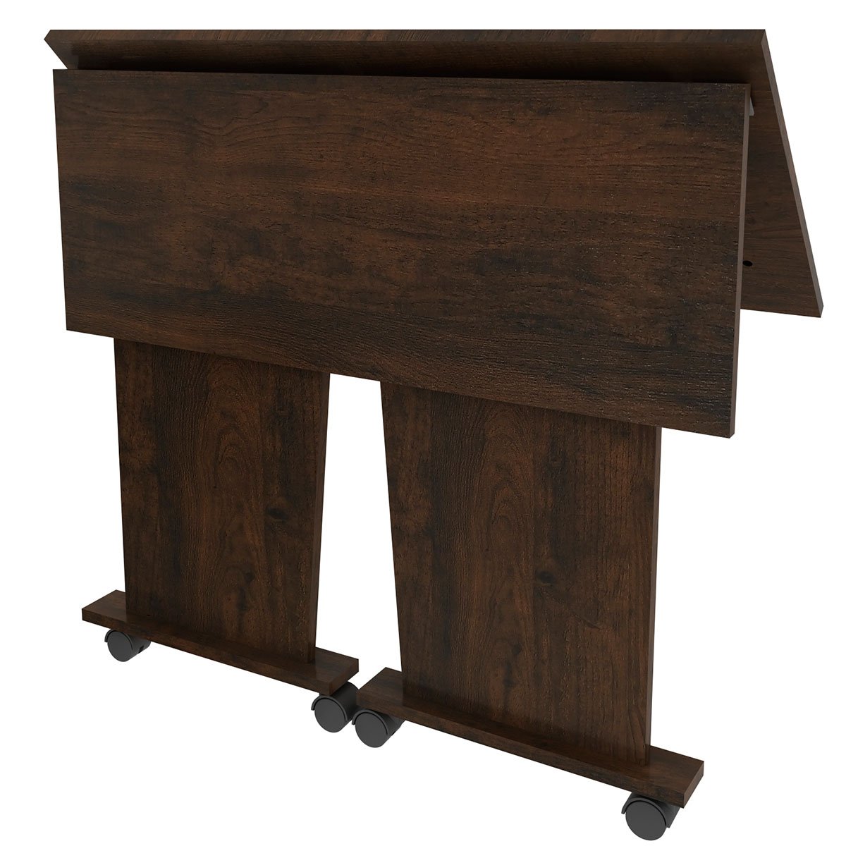 Mesa Escrivaninha Dobrável com Rodízio Rústico