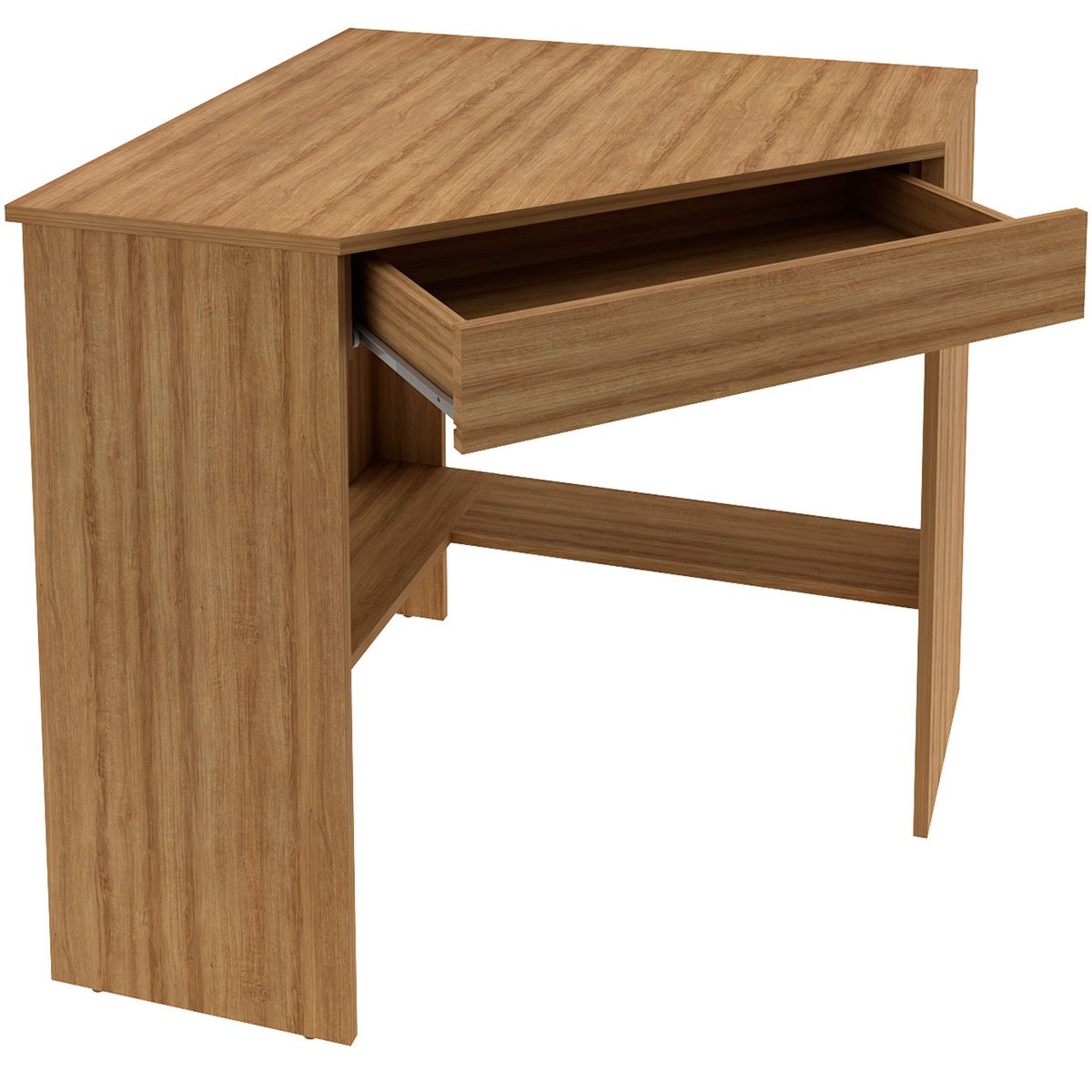 Mesa Escrivaninha de Canto para Escritório 1 Gaveta Amêndoa