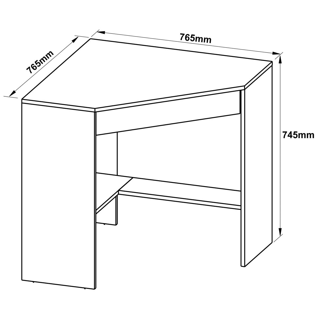 Mesa Escrivaninha de Canto para Escritório 1 Gaveta Branco