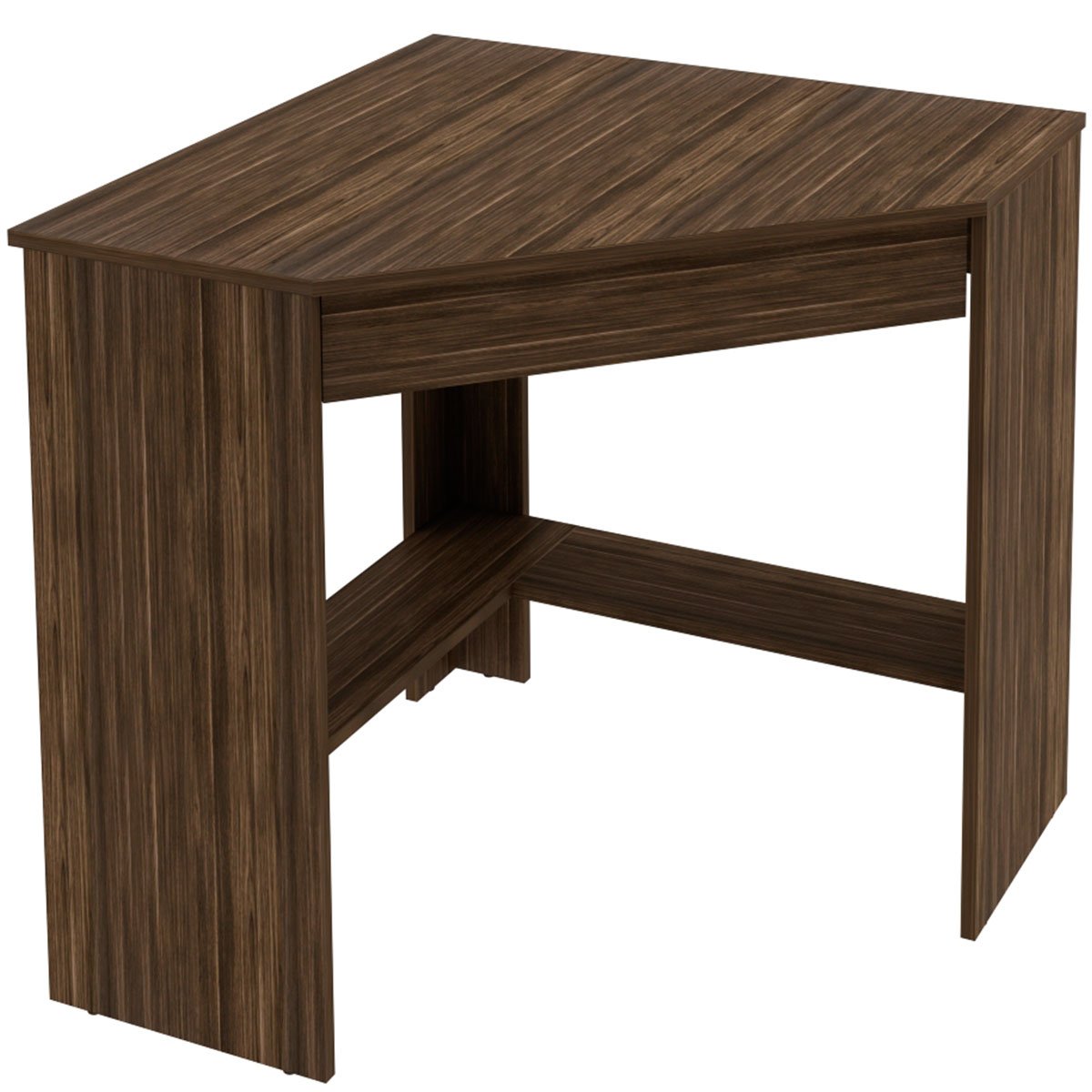 Mesa Escrivaninha de Canto para Escritório 1 Gaveta Nogal