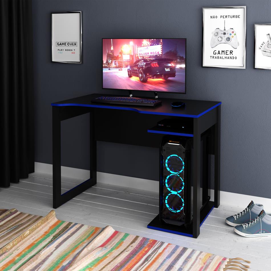 Mesa Gamer Preto/Azul