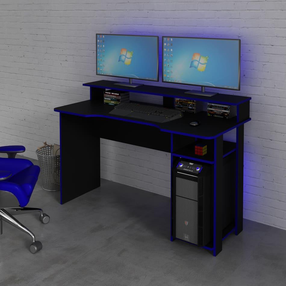 Mesa Gamer Preto/Azul