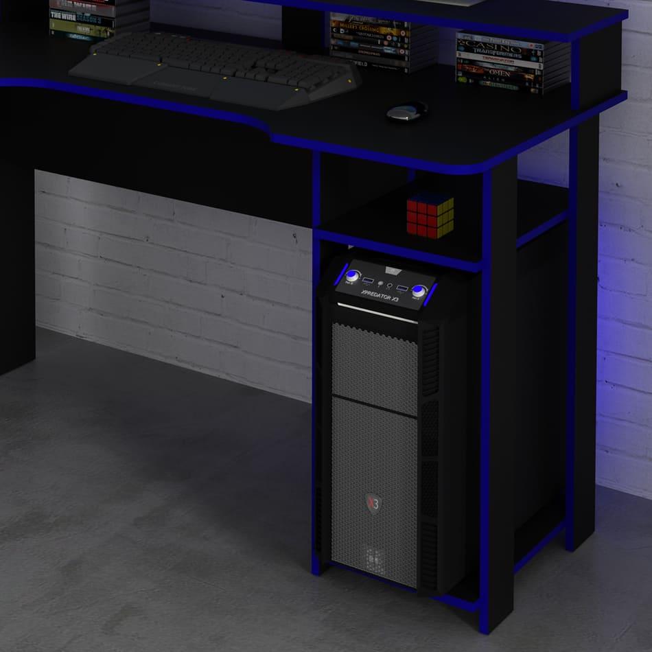 Mesa Gamer Preto/Azul